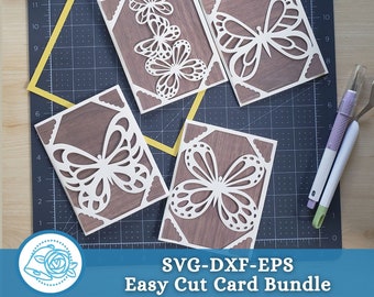 Butterfly Greeting Card SVG Bundle, Cricut Joy Ready (Digital File)