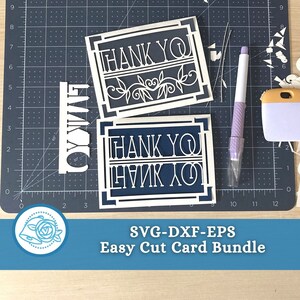 Thank You Card SVG for Cricut Design File, Digital Thank You A2 Size Cards for Wedding and Birthdays, Embellished Detail Downloadable Card