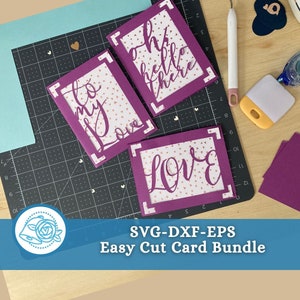 Cricut Joy Ready SVG Fancy Font Card Bundle, kartka okolicznościowa na Walentynki, Dzień Matki, rocznica ślubu, prezent push, romantyczne urodziny