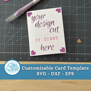Plantilla y tutorial de tarjeta de inserción SVG personalizable con esquinas de fotos en ángulo: cree su propia tarjeta de felicitación y aprenda a cortar archivos usted mismo