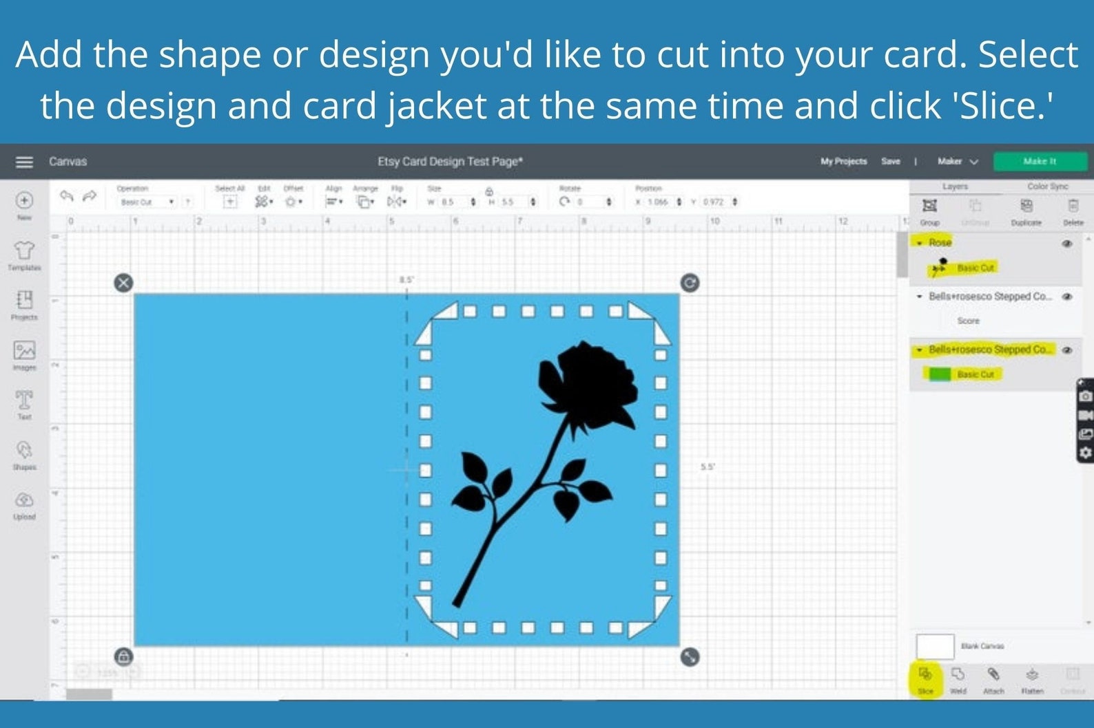 Heart Corners Cricut Joy Easy Insert Card Template With Howto Etsy UK