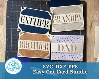 Father's Day Card SVG Bundle, Brother, Dad, Grandpa Cut Files