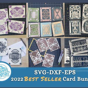 Paquete de tarjetas Cricut Joy, las tarjetas más vendidas de 2022, paquete variado de tarjetas recortables para cualquier ocasión, descarga instantánea de SVG-DXF-EPS, paquete de tarjetas digitales