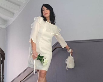 Robe de mariée courte, robe de mariée civil, robe blanche dos nu