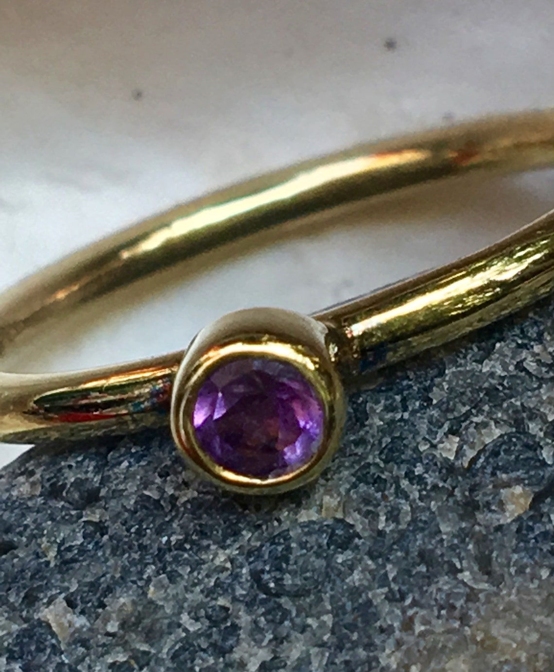 Gold Plated Purple Stone Ring the Genuine Gemstone Company - Etsy