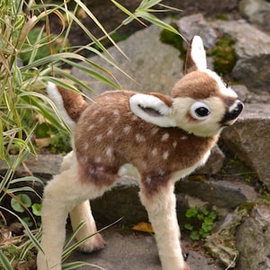 Realistic deer MADE TO ORDER Plush fawn, white tailed baby deer, animal art doll, interior stuffed toy, sewn animals, fake fur toy, pet copy image 5