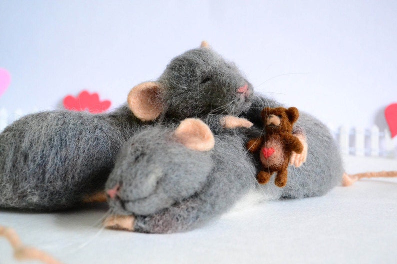 Needle felted mouse MADE TO ORDER Love mice Felted animal Wool Etsy