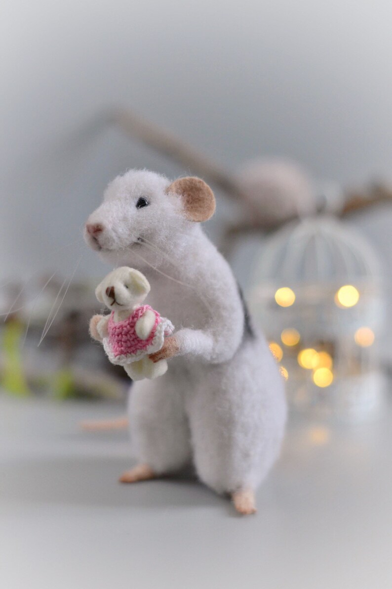 Realistic rat needle felted mouse Needle felt animals wool Etsy