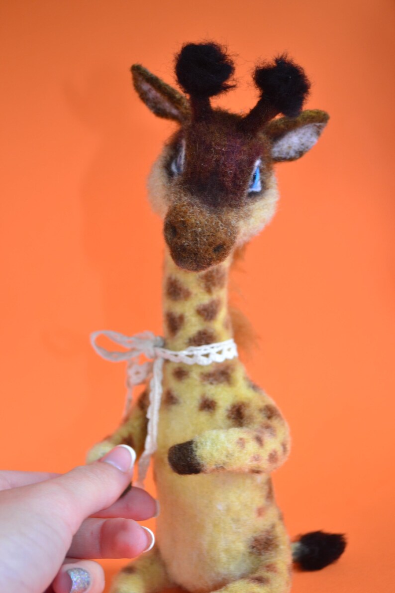 Needle Felted Giraffe MADE TO ORDER Needle Felt Animals Wool Etsy