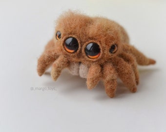 Felted spider MADE TO ORDER Jumping spider toy Needle felted animal Nursery decor Halloween Wool felt arachnid sculpture spooky spiders