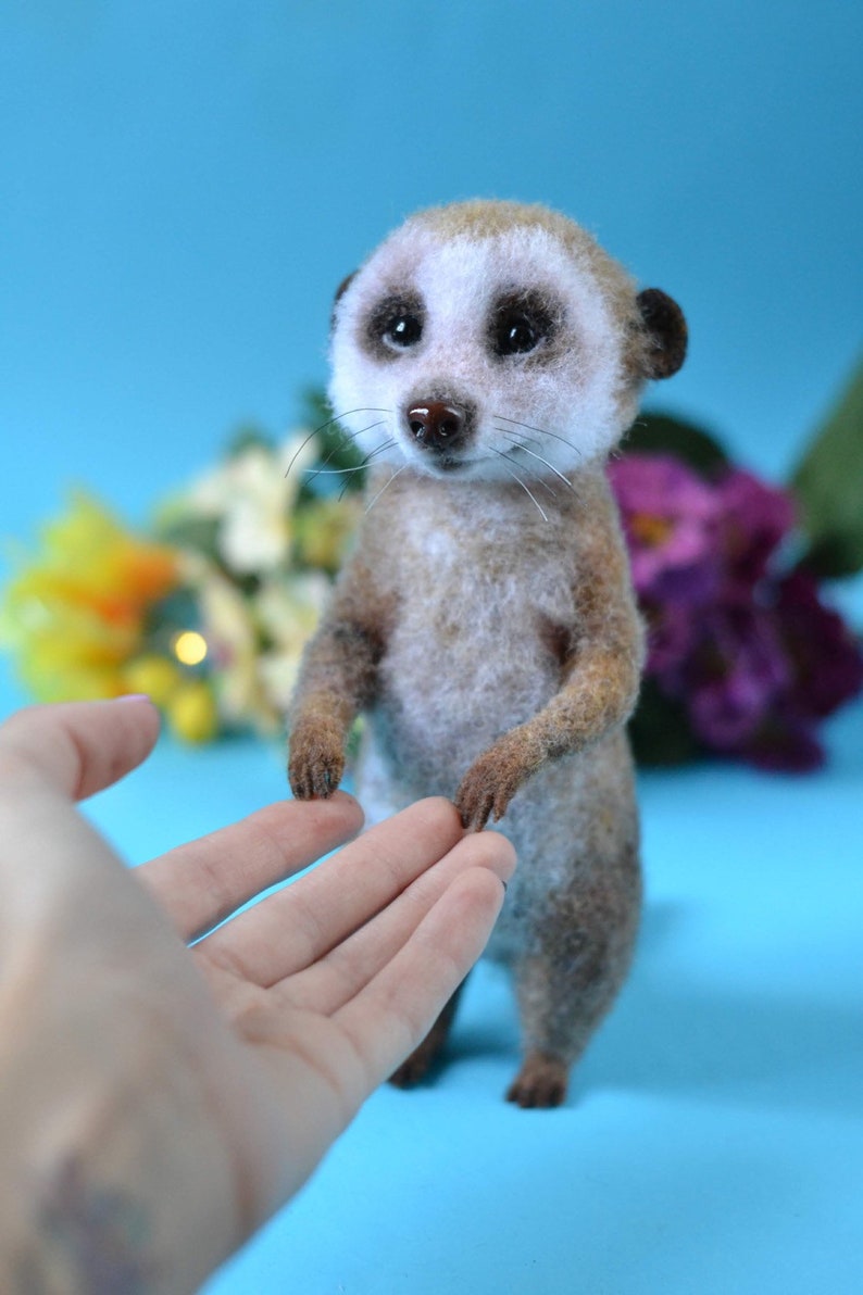 Meerkat needle felted realistic animals Wool felting meerkats Etsy