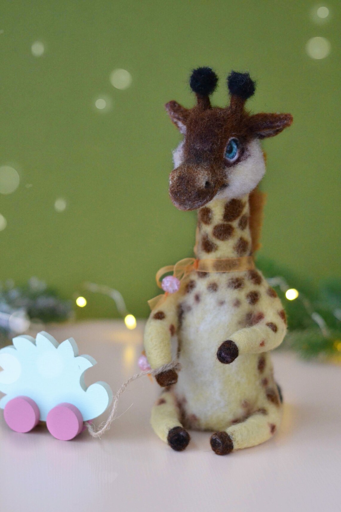 Needle Felted Giraffe MADE TO ORDER Needle Felt Animals Wool Etsy