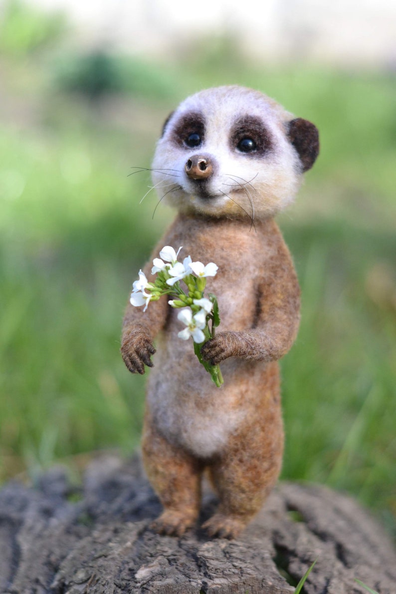 Meerkat Needle Felted Realistic Animals Wool Felting Meerkats Etsy
