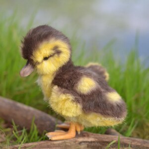 Plush Duckling MADE TO ORDER Realistic Animals Plushie Duck Stuffed Toy Sewn Cute Duckling Animal Art Doll Faux Fur Etsy
