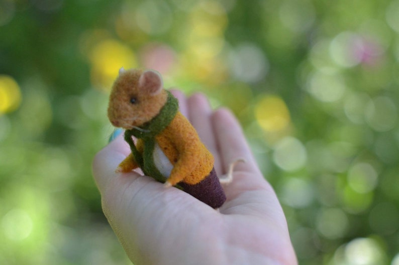 Mouse Needle Felted Animal Dollhouse Miniature Wool Felt Field - Etsy