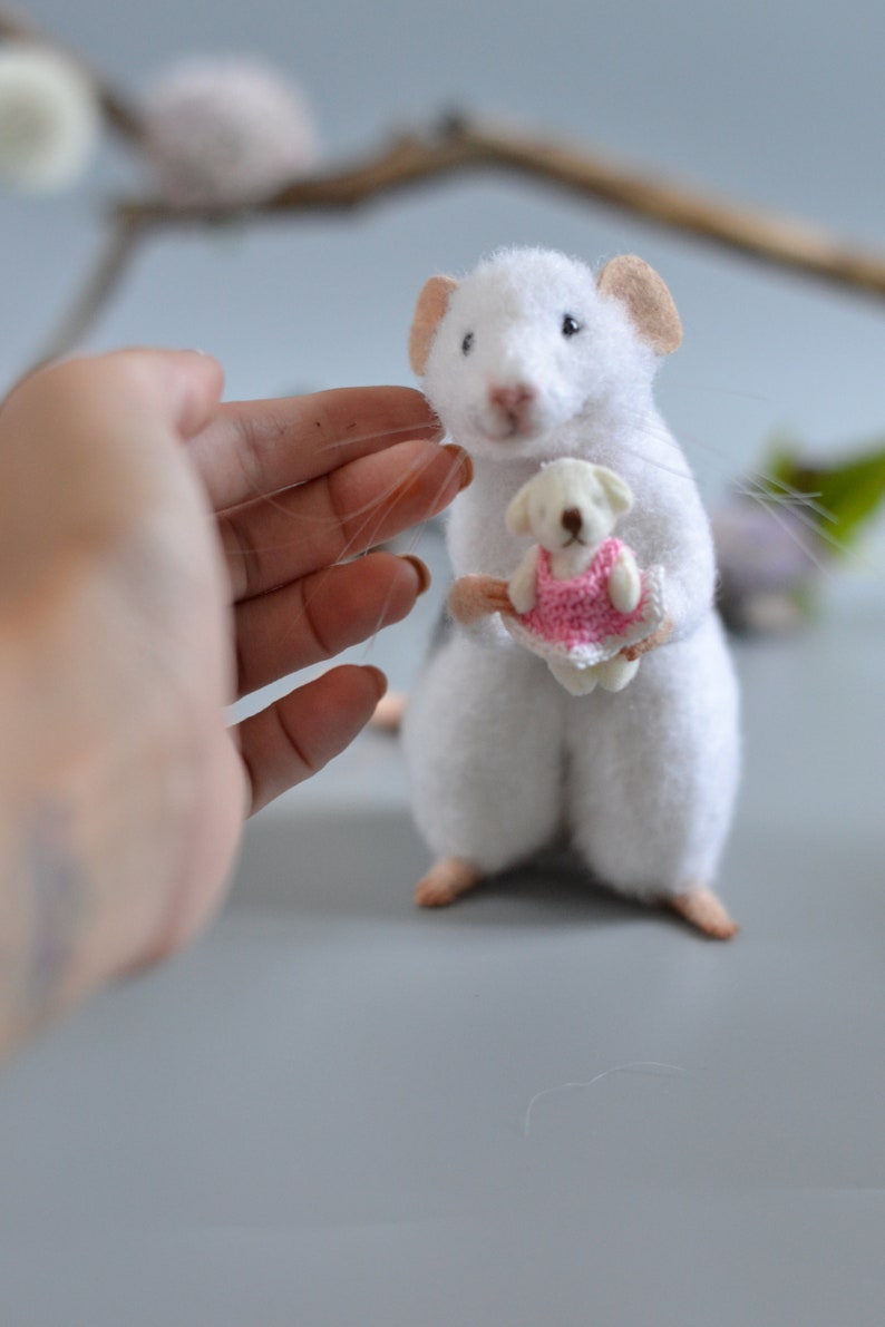 Realistic rat needle felted mouse Needle felt animals wool Etsy