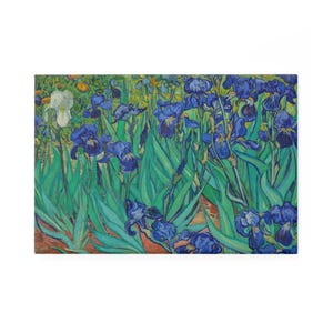 Imán con diseño de flor de iris de Van Gogh / Imán rectangular con forma de botón