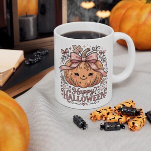 Pumpkin Hello Mug | Fall Pumpkin Illustration Ceramic Mug