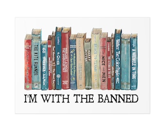 Estoy con la pila de libros prohibidos Póster / Impresión de humor de censura