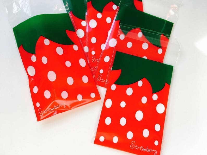 Strawberry cello bags resealable cello bags cookie Etsy