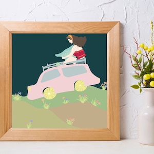 Straße weniger gereist- Wandposter druckbar-16x16 Zoll (max) skalierbar auf mehrere Größen - Limitiertes Reise-Wandposter