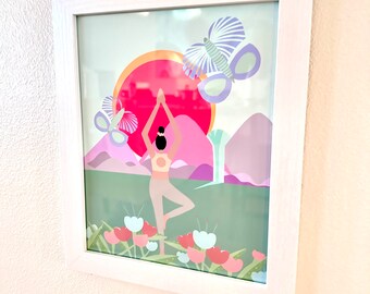 Sunrise Yoga Art Print: Framed Limited Edition (8x10)