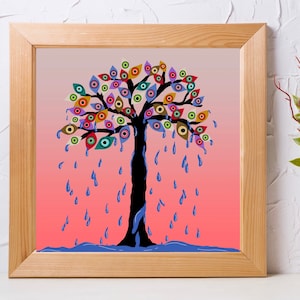 Impresionante impresión de arte de ojos, póster de pared emocional, obra de arte cuadrada imprimible, múltiples tamaños: 10x10 pulgadas (máximo) escalable a diferentes tamaños