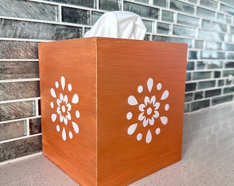 Handmade Bronze Mandala Wooden Tissue Box Cover