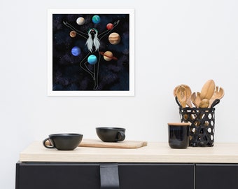 Universe |  Framed poster artwork | Feminine energy artwork | Multiple sizes | Square frame
