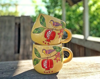 Pomegranate handmade ceramic mug