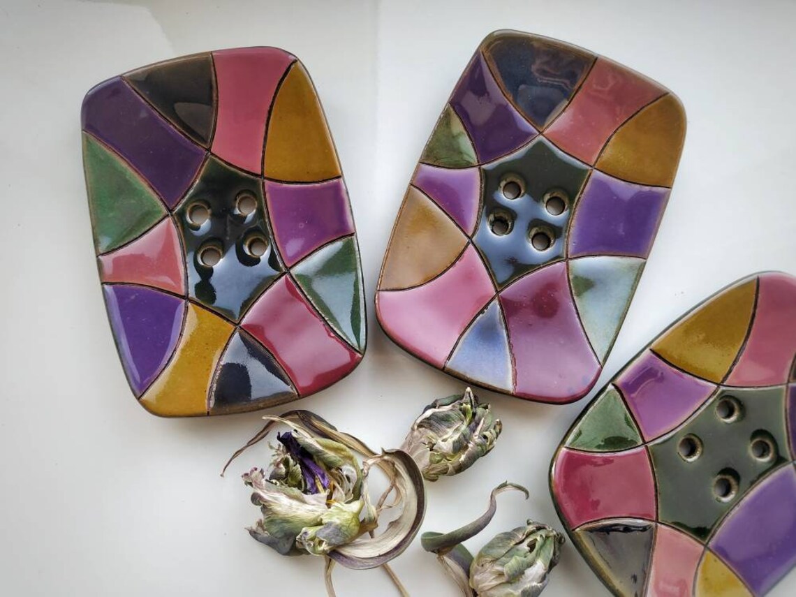 Handmade Ceramic Soap Dish Colorful Soap Dish Etsy