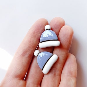 Hat decorative handmade ceramic button (set of 2 pcs.)