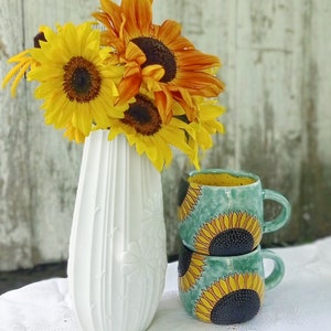 Sunflowers handmade ceramic mug image 9