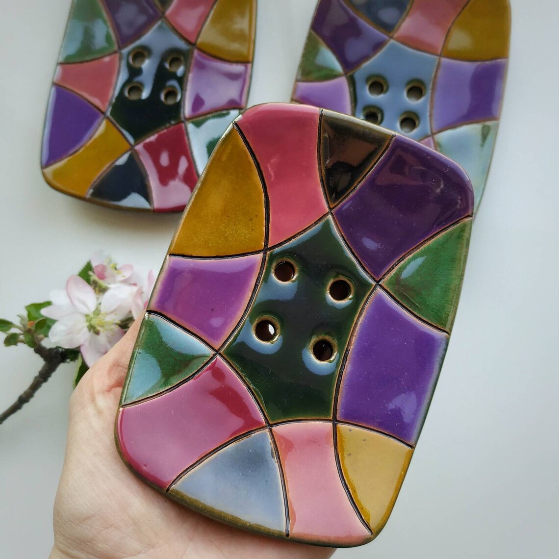 Handmade Ceramic Soap Dish Colorful Soap Dish Etsy
