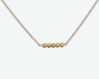 18K Plated Gold Necklace - Satellite Bead Necklace - Dainty Gold Choker - Dew Drop Necklace - Boho Jewelry - Layering Necklace -Gift for Her