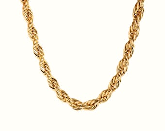 18k Rope chain necklace, 18k Thick chain gold, necklace, Chain necklace, Bold Necklace, minimalist, Chic necklace, Statement Jewelry