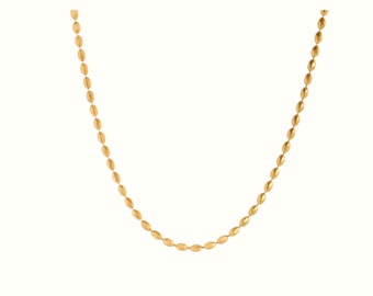 18k Gold Bead chain necklace, 18k Ball chain gold, necklace, Chain necklace, Dainty Necklace, minimalist, Chic necklace