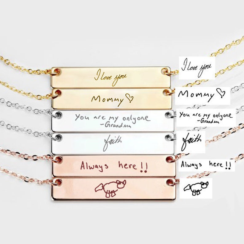 Gold Handwriting Necklace Custom Handwriting Jewelry Gifts for Etsy