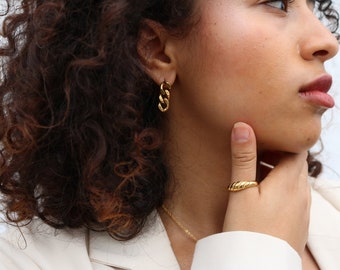 Croissant Dome ring 18k Gold • Gold Chunky Ring Twist  • 18k Ring Gold plated • minimalistic gold ring • Thick Signet Bubble