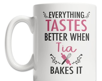 Funny Tia Mug - Tia Baking Mug - Tia Mother's Day Gift - Cute Tia Gift Mug - Spanish Aunt Gift Idea - Tia Coffee Mug