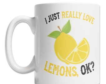 I Love Lemons Mug - Cute Lemon Mug for Lemon Lovers - Funny Lemon Gift Mug - Cute Lemon Gift Idea - Lemon Coffee Mug - Lemon Lover Mug