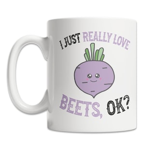 I Love Beets Mug - Cute Beet Mug for Beet Lovers - Funny Beet Gift Mug - Cute Beet Gift Idea - Beet Coffee Mug - Vegetable Lover Mug