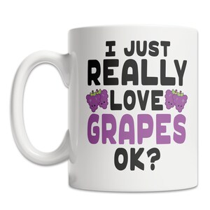 Kawaii Grape Mug: Funny Gift for Grape Lovers