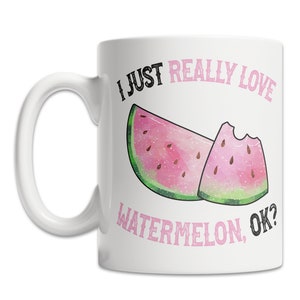 I Love Watermelon Mug - Cute Watermelon Mug for Watermelon Lovers - Funny Watermelon Gift Mug - Cute Watermelon Gift Idea