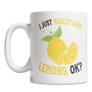 I Love Lemons Mug - Cute Lemon Mug for Lemon Lovers - Funny Lemon Gift Mug - Cute Lemon Gift Idea - Lemon Coffee Mug - Lemon Lover Mug
