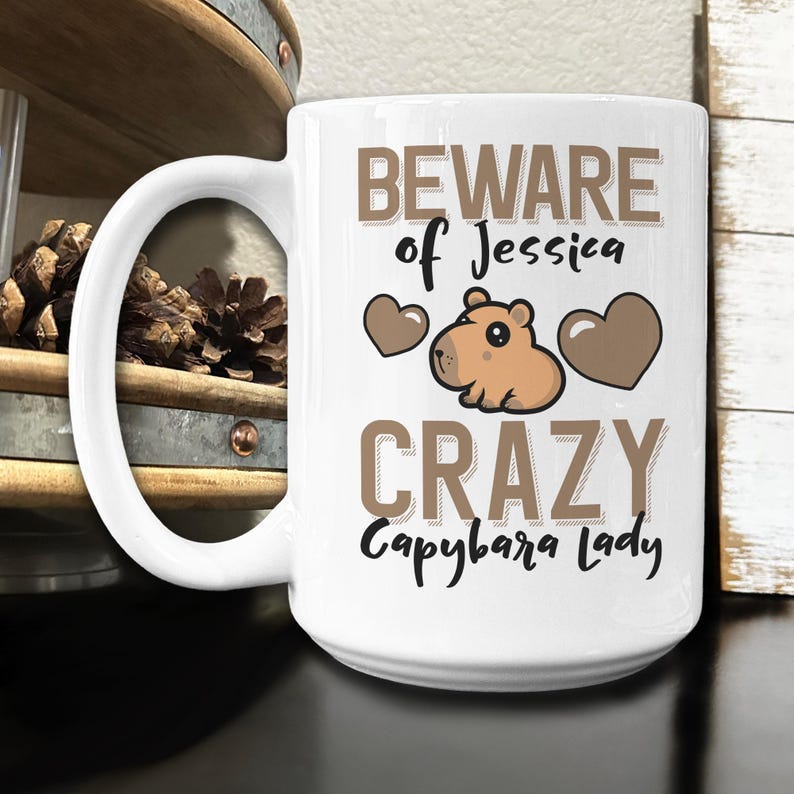 Personalized Capybara Mug: Custom Name, Crazy Capybara Lady Gift image 11