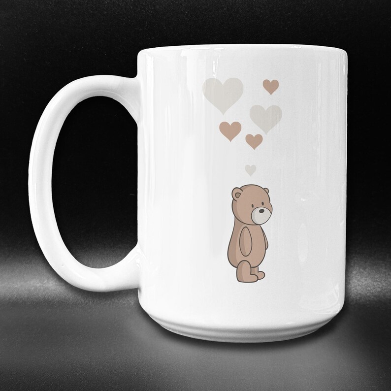 Cute Teddy Bear Coffee Mug, Bear Lover Gift 15 Fluid ounces