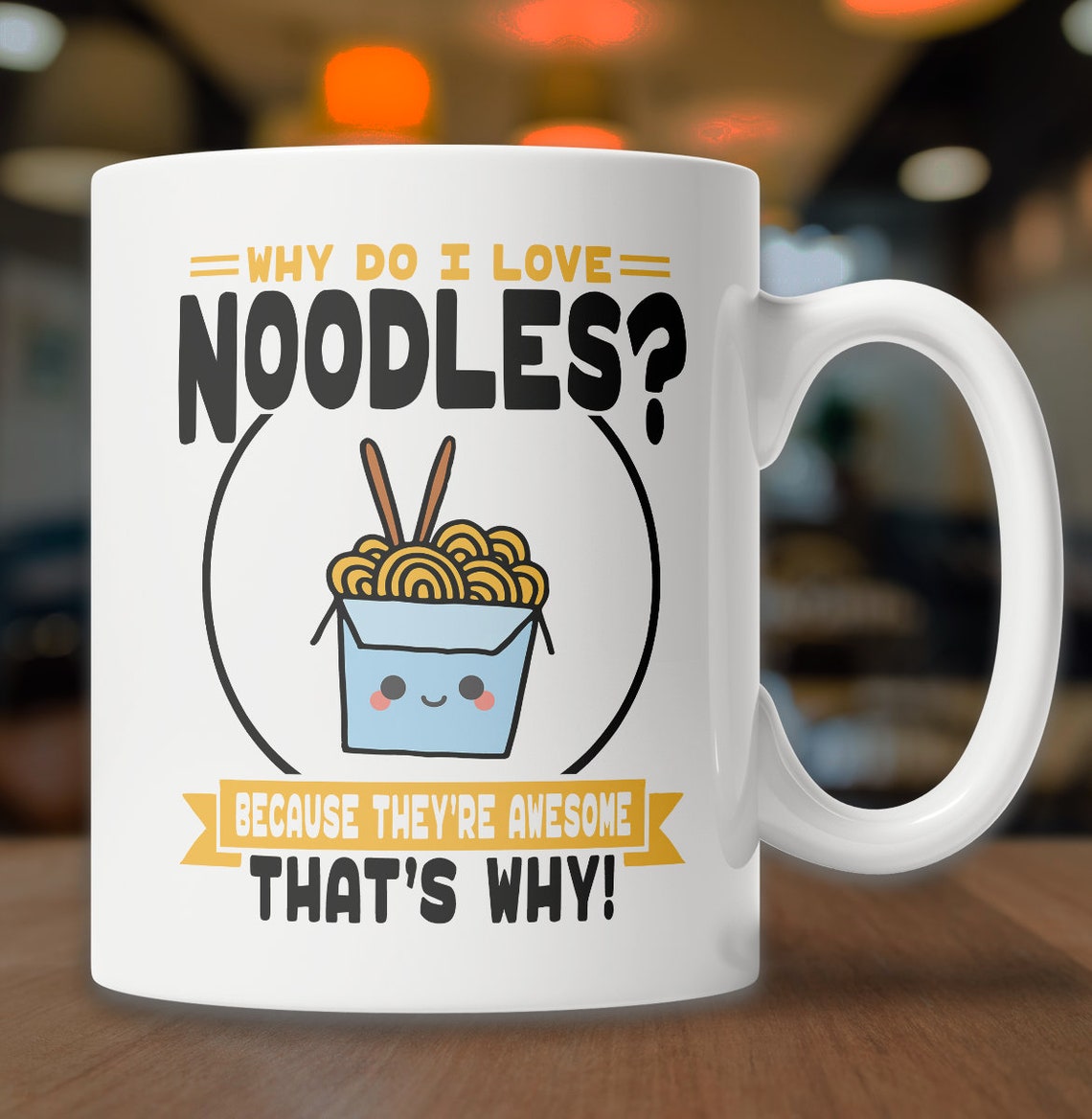 I Love Noodles Mug Cute Noodle Mug Kawaii Noodle Mug Etsy UK