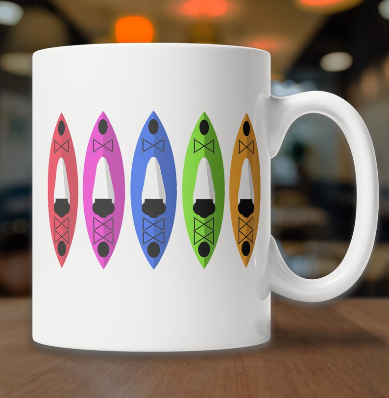 Cute Kayak Mug Fun Mug for Kayakers Colored Kayaks Mug Etsy