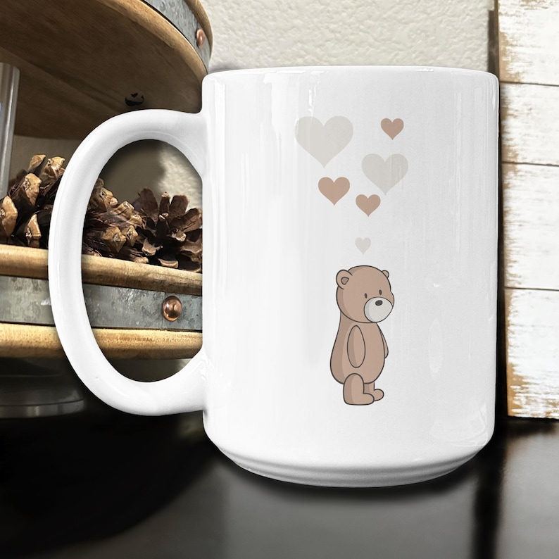 Cute Teddy Bear Coffee Mug, Bear Lover Gift image 9